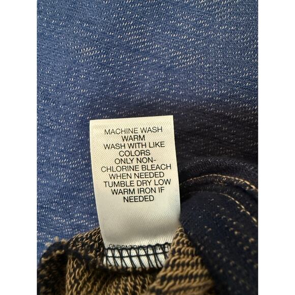 Rowm | Men’s 1/4 Zip Pullover 100% Cotton medium 
color -dark denim blue - Picture 8 of 9